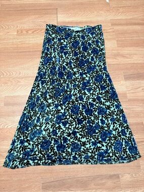 Blue Floral A-Line Women's Skirt